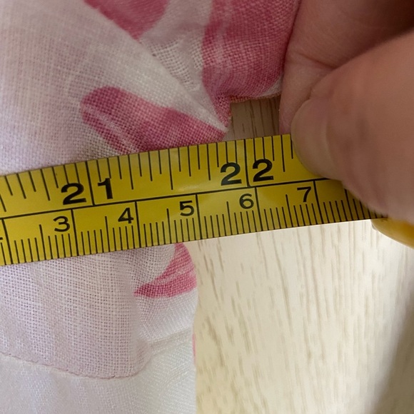 Fresh Produce Linen Button Front Top White Pink & Orange Floral Daisy Sz XL - Picture 8 of 9